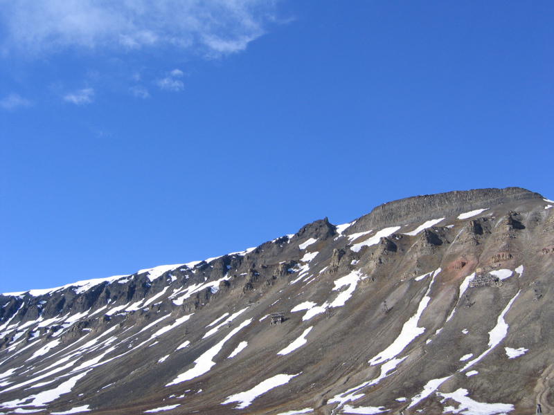 Entrance to a mine above Longyearbyen